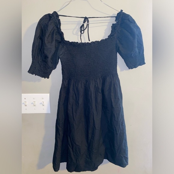 Hill House Home The Athena Nap Dress Black Swiss Dot XS - Picture 4 of 4